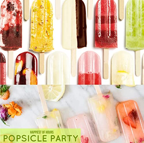 Homemade Popsicle Molds Shapes, 10PCS Silicone Ice Pop Maker Non-BPA, with 50 Sticks, 50 Bags, 10 Reusable Sticks, Funnel, Brush and Ice Pop Recipes